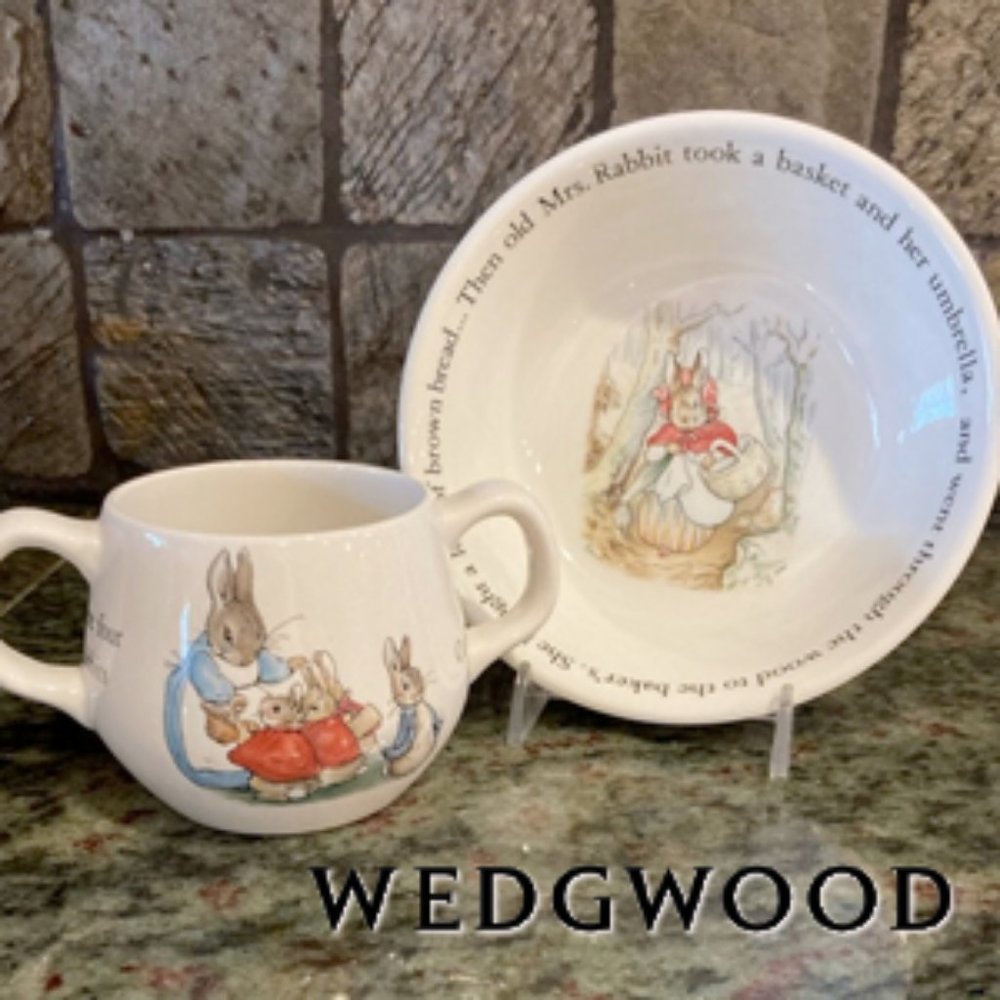 Wedgwood Beatrix Potter Peter Rabbit Double Handle Cup And Bowl